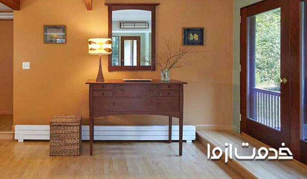 نمونه ای از رادیاتور قرنیزی نصب شده در اتاق